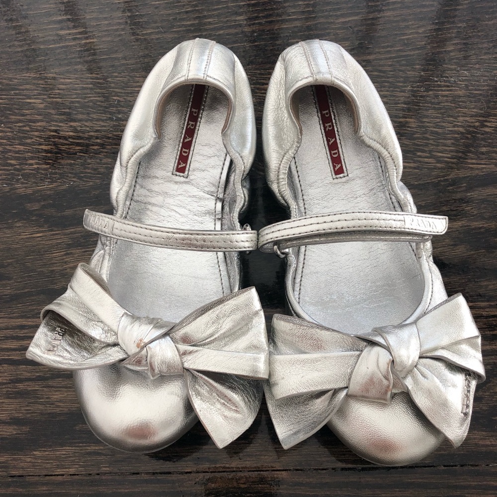 Girls Prada Ballet Flats